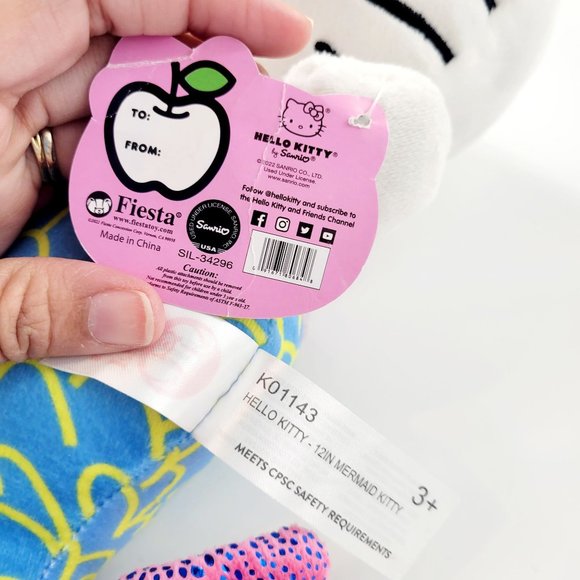 Fiesta Sanrio Hello Kitty Mermaid Kitty Stuffed Animal Plush 2022 12" - Picture 8 of 9